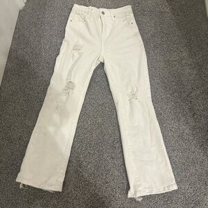 Buckle High Rise White Distressed Jeans